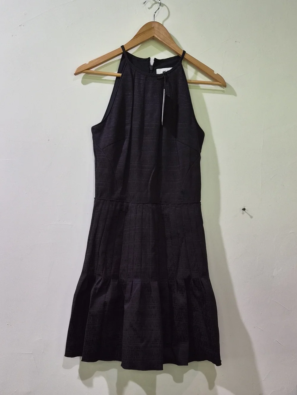 Reiss Night Navy Marelle Textured Halter Midi Dress NWT